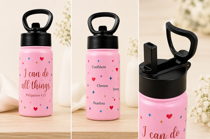 Kids 12oz Stainless Steel Water Bottle – I Can Do All Things
