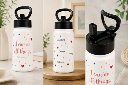 Kids 12oz Stainless Steel Water Bottle – I Can Do All Things