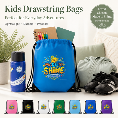 Made to Shine Kids Drawstring Bag | Matthew 5:16
