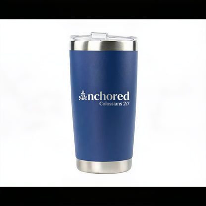 Anchored 20oz Travel Mug – Colossians 2:7