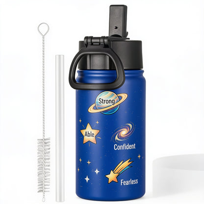 Kids 12oz Stainless Steel Water Bottle – Rocket Philippians 4:13