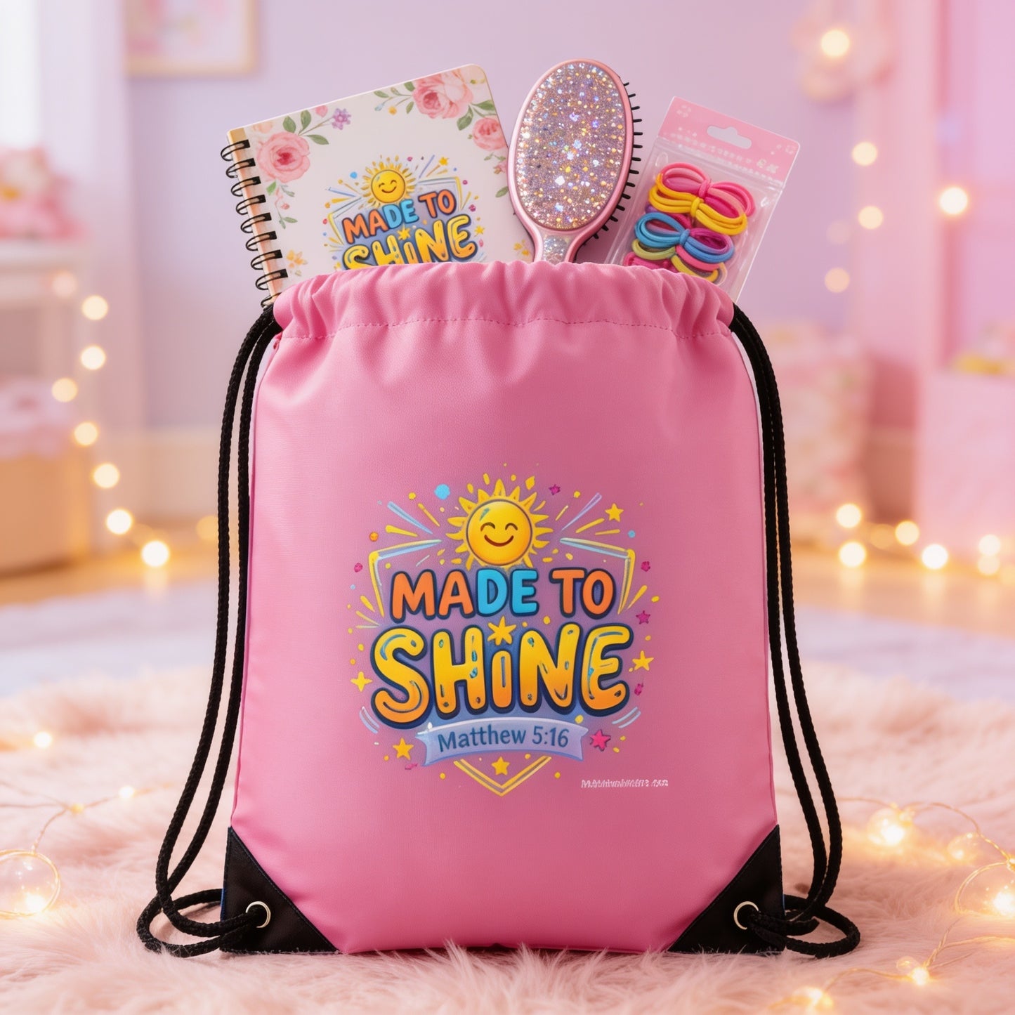 Made to Shine Kids Drawstring Bag | Matthew 5:16
