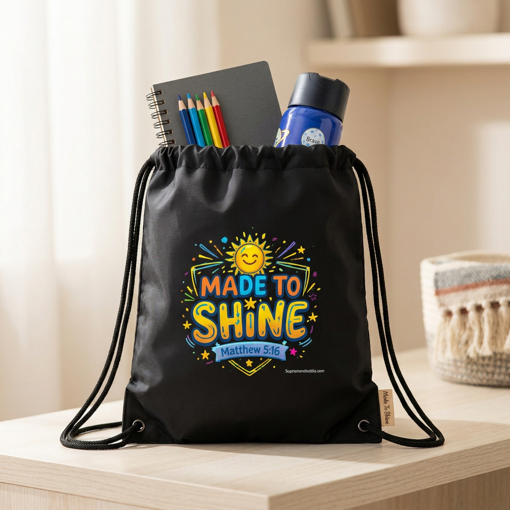 Made to Shine Kids Drawstring Bag | Matthew 5:16