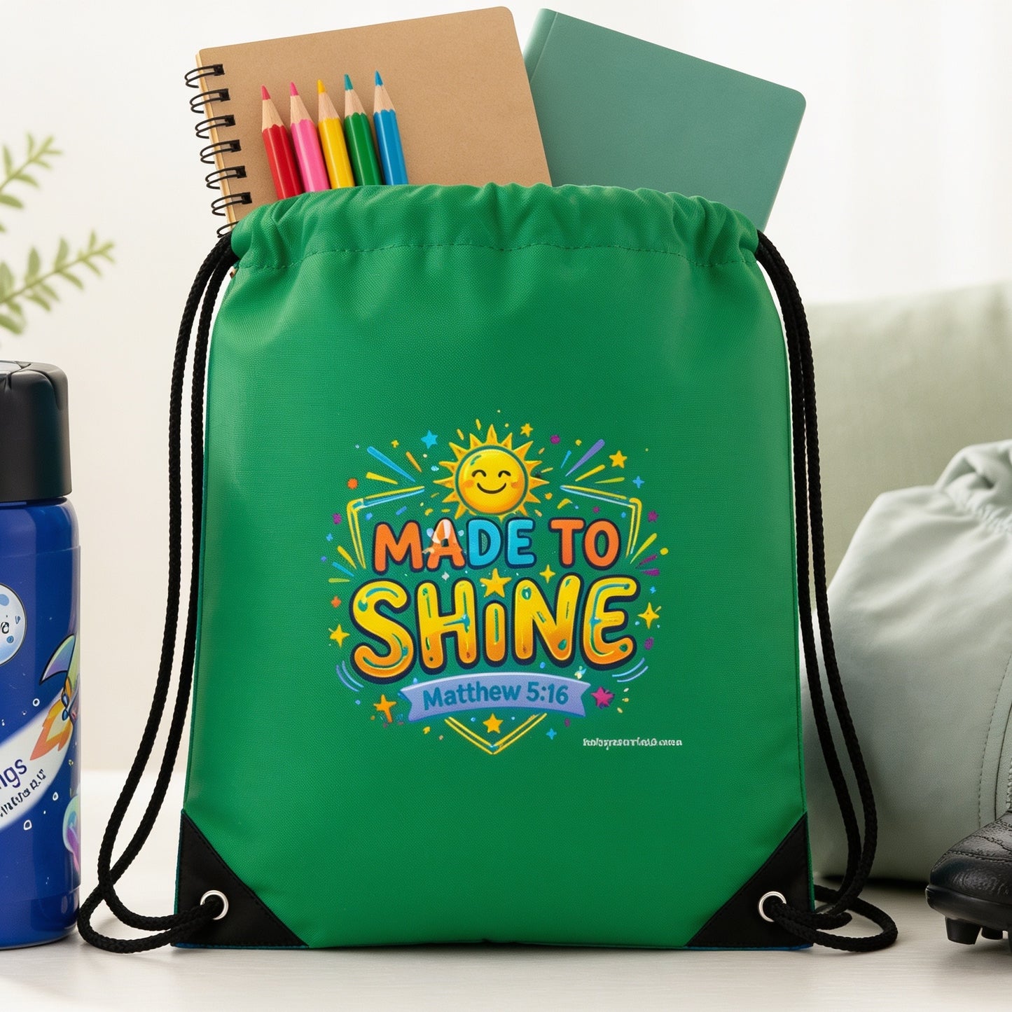 Made to Shine Kids Drawstring Bag | Matthew 5:16