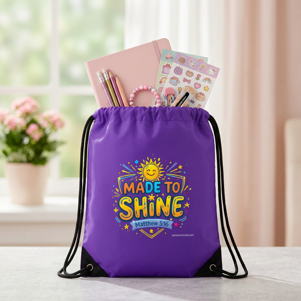 Made to Shine Kids Drawstring Bag | Matthew 5:16
