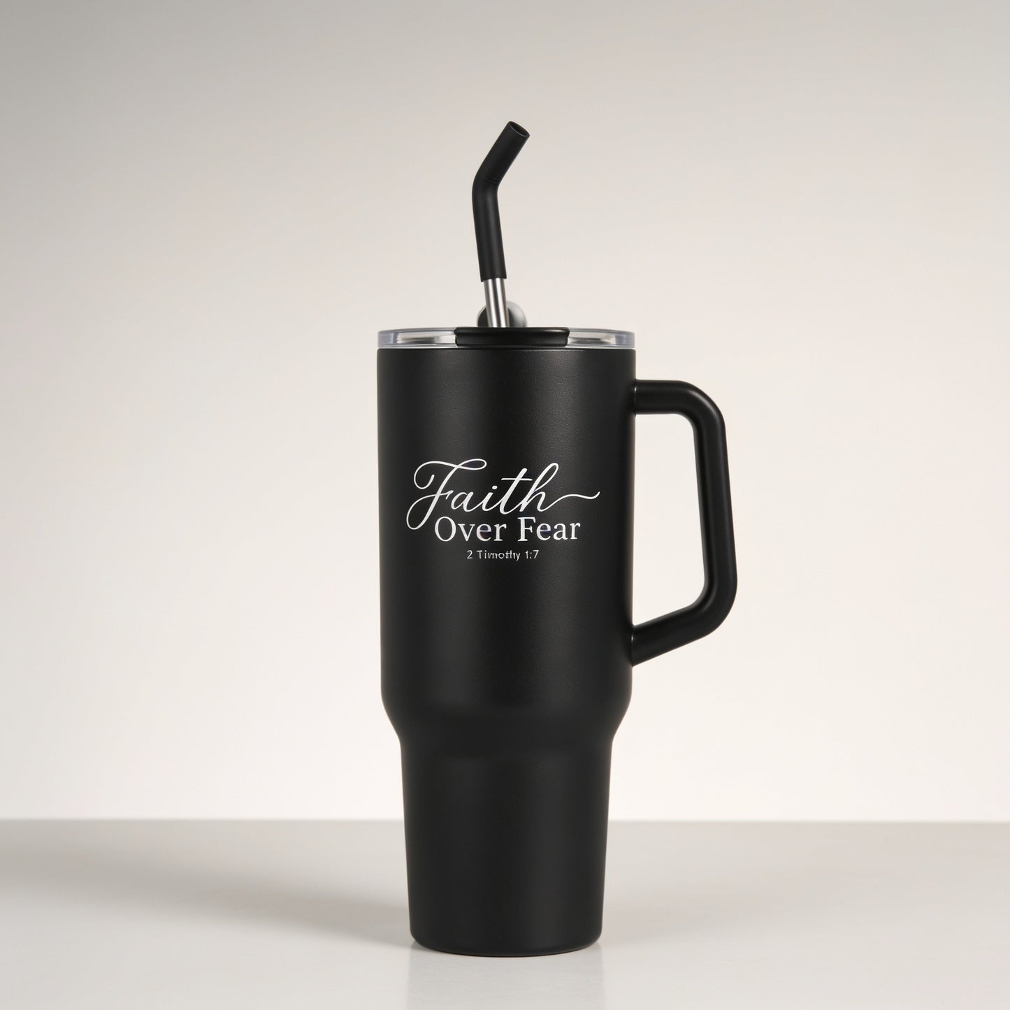 Faith Over Fear 40oz Stainless Steel Tumbler | 2 Timothy 1:7